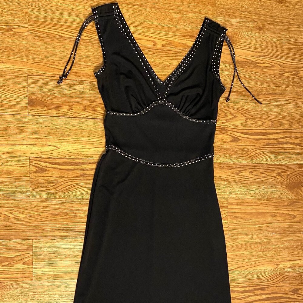 rampage women's juniors ladies black w/white polka dots formal dress cocktail/pa